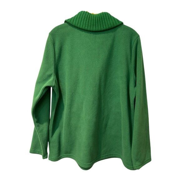 D & Co (Denim & Company) Kelly Green Fleece Pull-Over-Medium - Picture 2 of 11